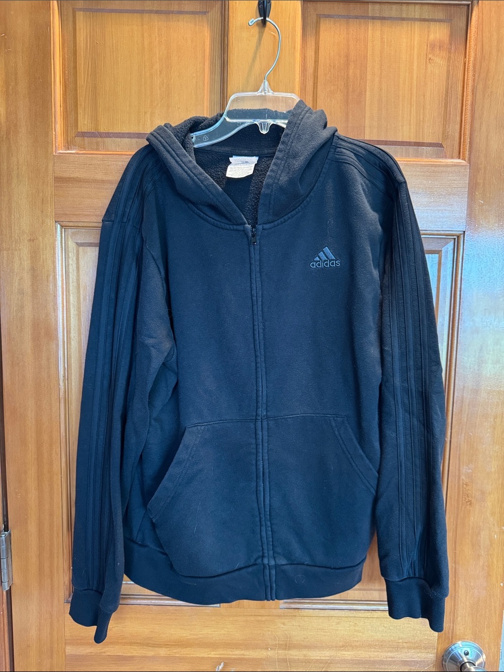 adidas Black Hooded Full-Zip Sweatshirt Jacket